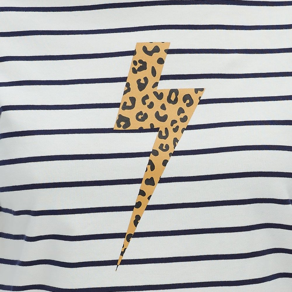 Sugarhill Brighton Navy & Off-White Stripe Wild Lightning Top, UK 16 - Picture 2 of 4